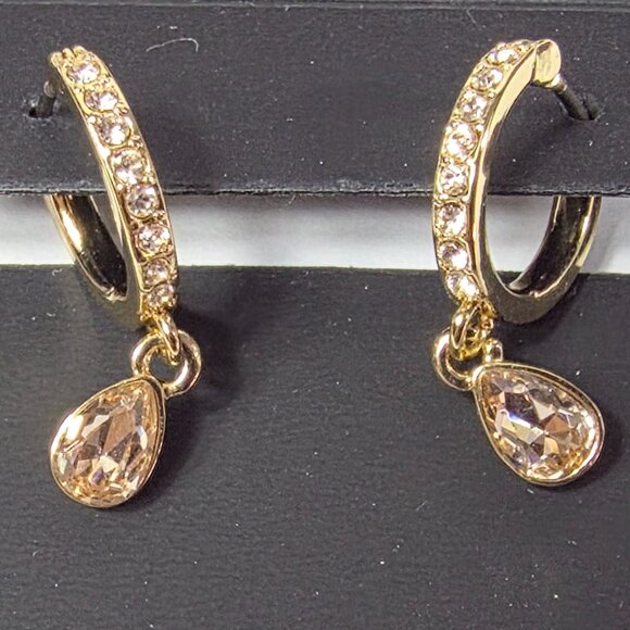 Givenchy Topaz Dangle Teardrop Earrings with CZ accents - Picture 2 of 6